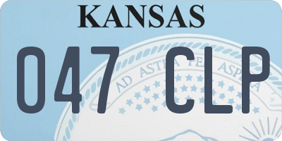 KS license plate 047CLP
