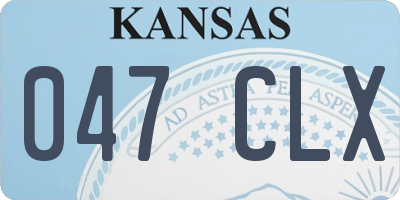 KS license plate 047CLX