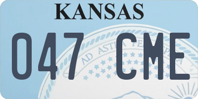 KS license plate 047CME