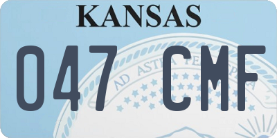 KS license plate 047CMF