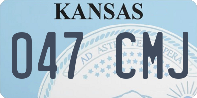 KS license plate 047CMJ