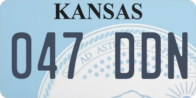 KS license plate 047DDN