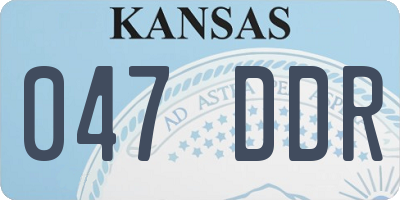 KS license plate 047DDR