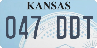 KS license plate 047DDT