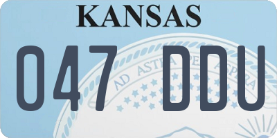 KS license plate 047DDU