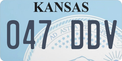 KS license plate 047DDV