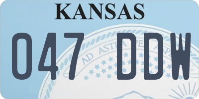 KS license plate 047DDW