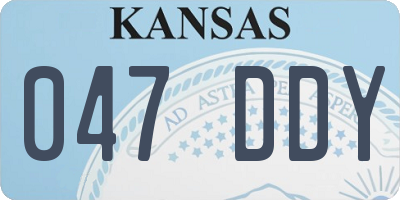KS license plate 047DDY