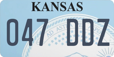 KS license plate 047DDZ