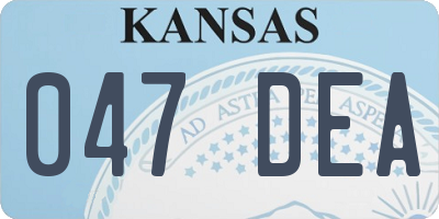 KS license plate 047DEA