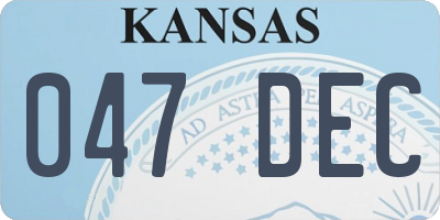 KS license plate 047DEC