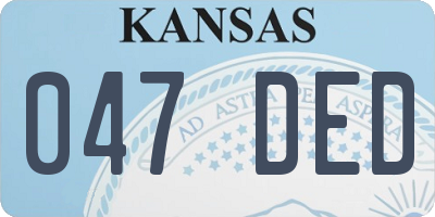 KS license plate 047DED