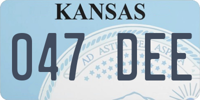 KS license plate 047DEE