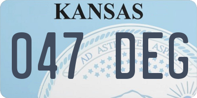 KS license plate 047DEG