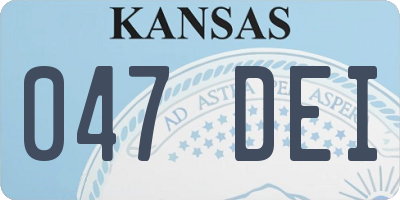 KS license plate 047DEI