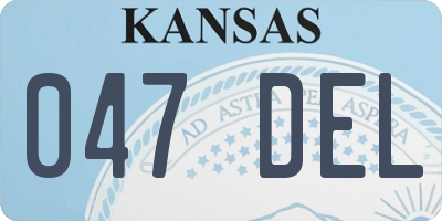 KS license plate 047DEL