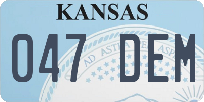 KS license plate 047DEM