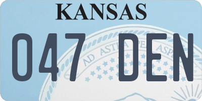 KS license plate 047DEN