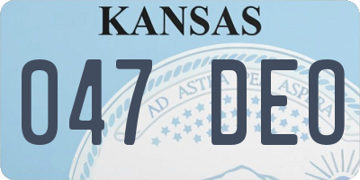 KS license plate 047DEO