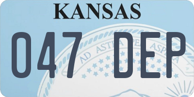 KS license plate 047DEP