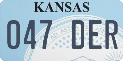 KS license plate 047DER