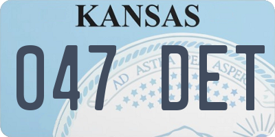 KS license plate 047DET