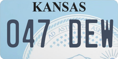 KS license plate 047DEW