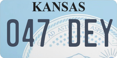 KS license plate 047DEY