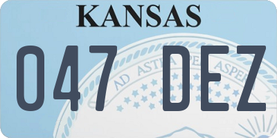 KS license plate 047DEZ