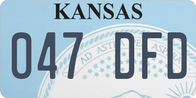KS license plate 047DFD