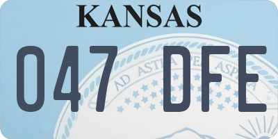KS license plate 047DFE