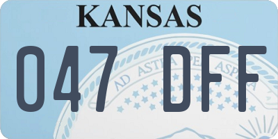 KS license plate 047DFF