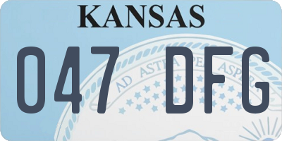 KS license plate 047DFG