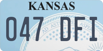 KS license plate 047DFI