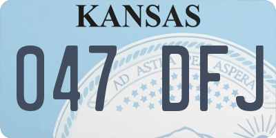 KS license plate 047DFJ