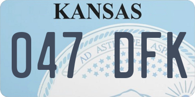 KS license plate 047DFK
