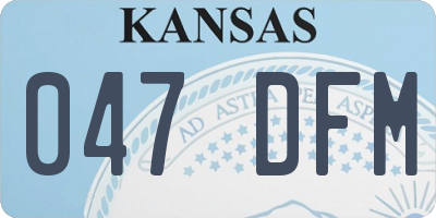 KS license plate 047DFM