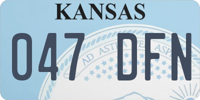 KS license plate 047DFN