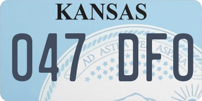 KS license plate 047DFO