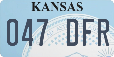 KS license plate 047DFR
