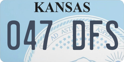KS license plate 047DFS