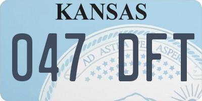 KS license plate 047DFT
