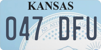 KS license plate 047DFU