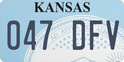 KS license plate 047DFV