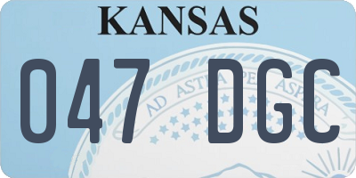 KS license plate 047DGC