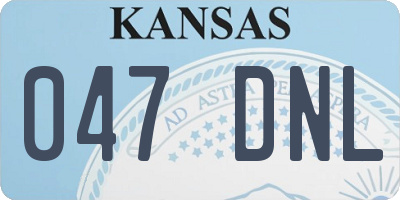 KS license plate 047DNL