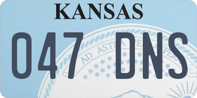 KS license plate 047DNS