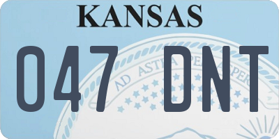 KS license plate 047DNT