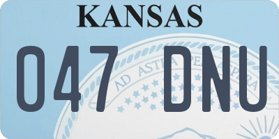 KS license plate 047DNU