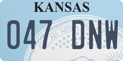 KS license plate 047DNW
